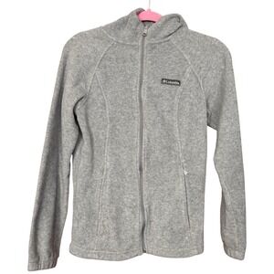 Columbia Benton Springs Women's Small Full Zip Hooded Fleece Jacket Heather Grey